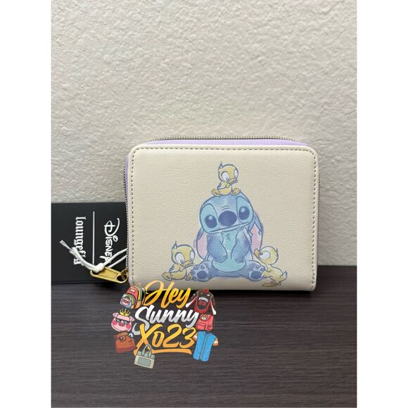 Loungefly Handbags - Loungefly Disney Stitch & Ducks Pastel Zip Wallet